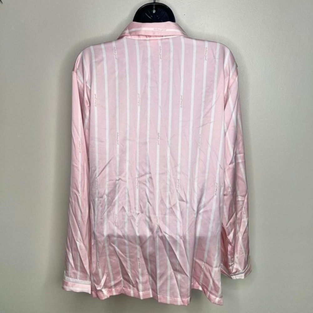 Victoria's Secret Pink Satin Stripe Sleep Shirt Pajama Top XL - Picture 3 of 5